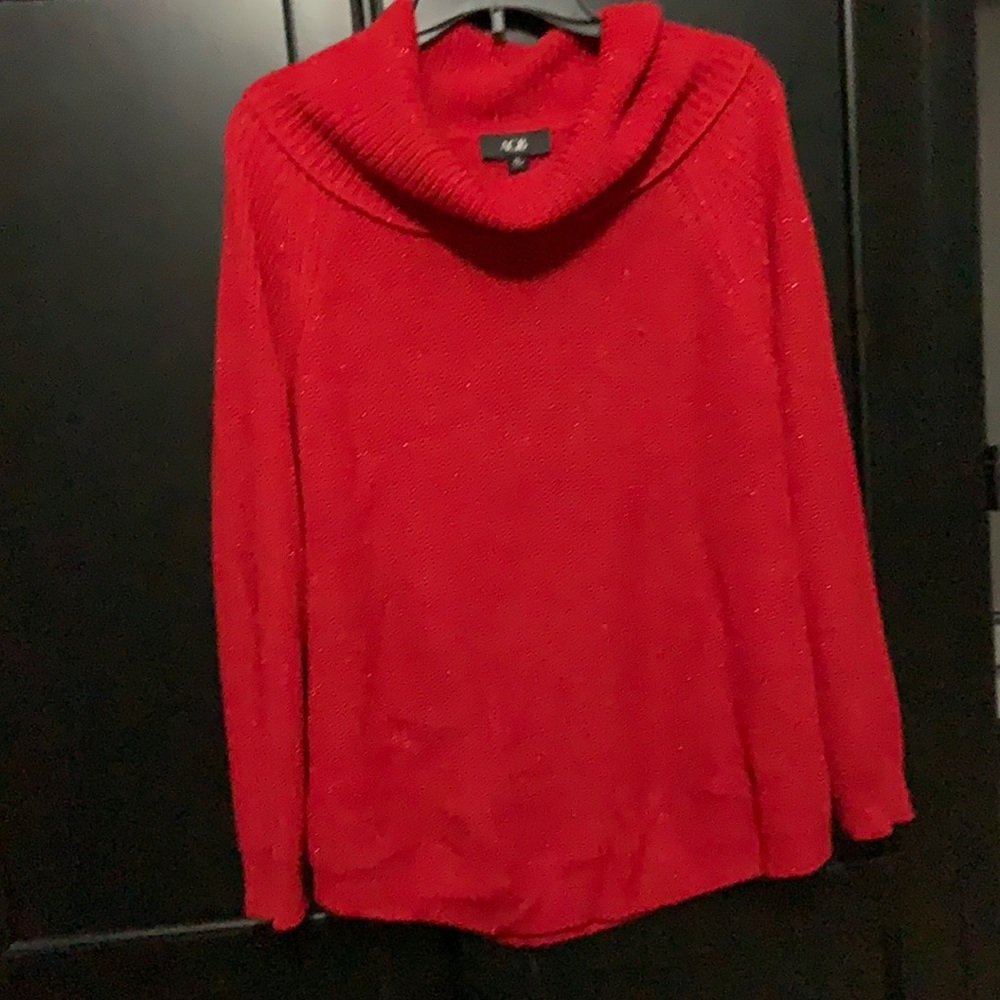 AGB XL Red Holiday Sweater with sparkles.   Sweater is longer llength.